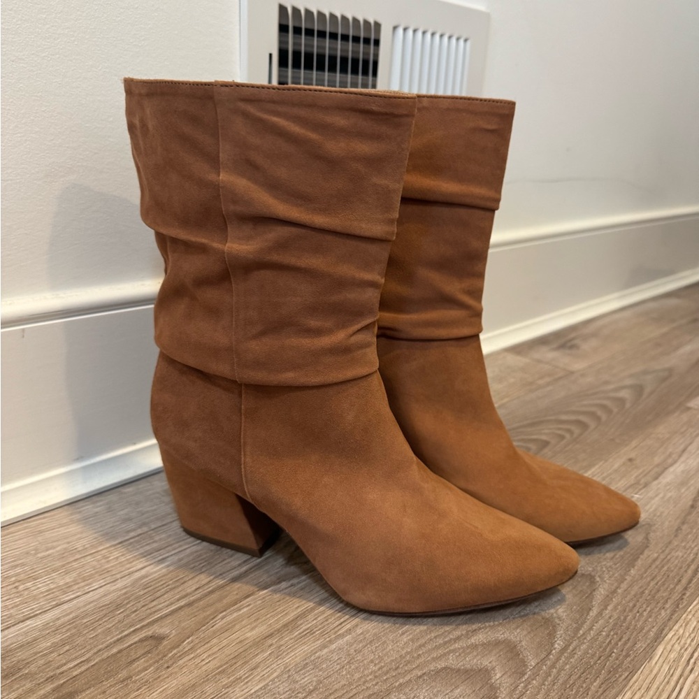 Botkier Tan Suede Women's Slouchy Skylar Boots Size 8.5